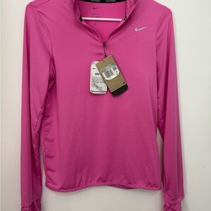 Nike Women's Fuchsia Dri-Fit Quarter-Zip Running Shirt
